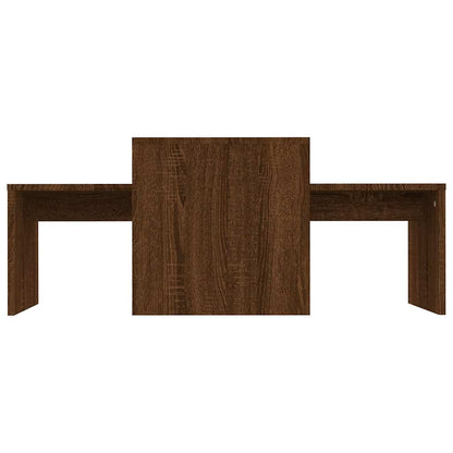 Set Tavolini Salotto Rovere Marrone 100x48x40 cm Multistrato