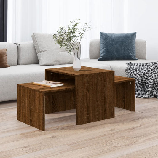Set Tavolini Salotto Rovere Marrone 100x48x40 cm Multistrato | homemem39