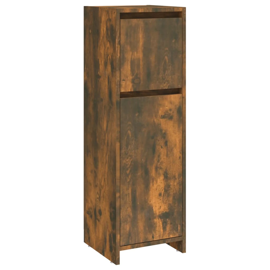 Armadietto Bagno Rovere Fumo 30x30x95 cm in Legno Multistrato | homemem39