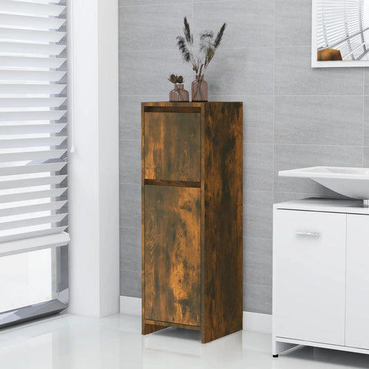 Armadietto Bagno Rovere Fumo 30x30x95 cm in Legno Multistrato | homemem39