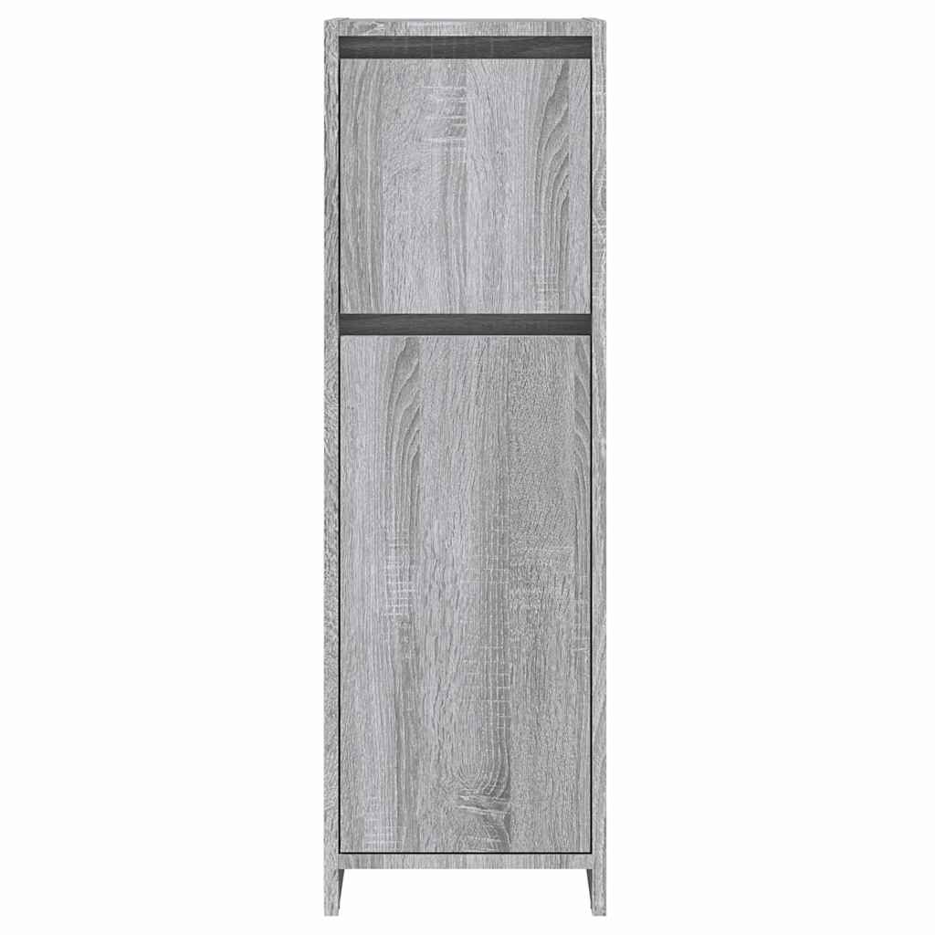 Armadietto Bagno Grigio Sonoma 30x30x95 cm in Legno Multistrato