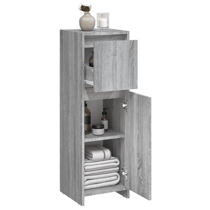 Armadietto Bagno Grigio Sonoma 30x30x95 cm in Legno Multistrato