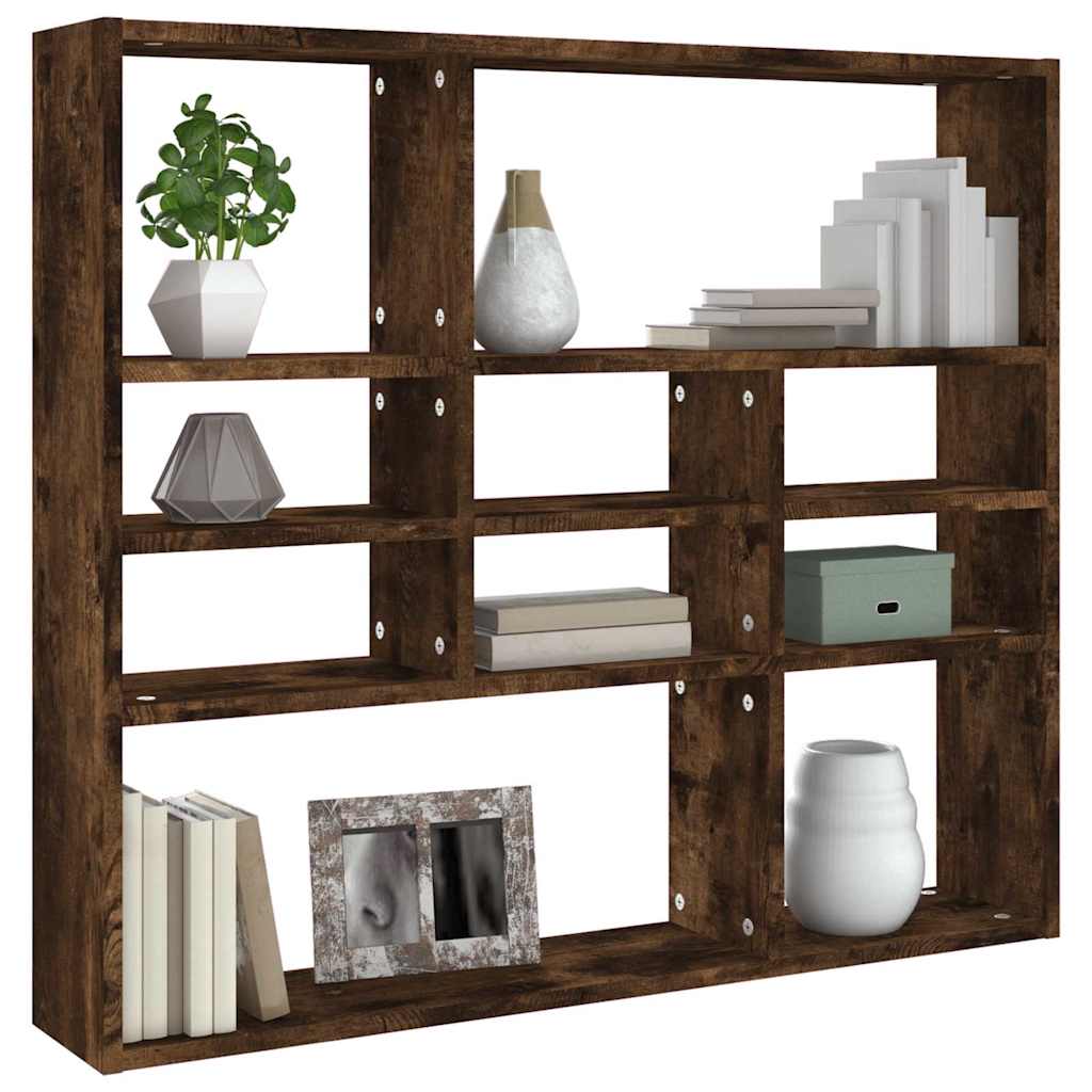 Mensola a Muro Rovere Fumo 90x16x78 cm in Legno Multistrato