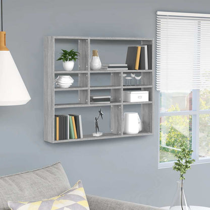 Mensola a Muro Grigio Sonoma 90x16x78 cm in Legno Multistrato | homemem39