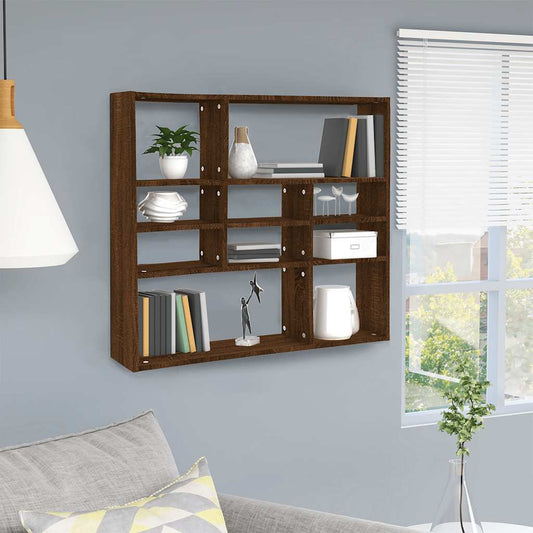 Scaffale a Parete Rovere Marrone 90x16x78 cm Legno Multistrato | homemem39