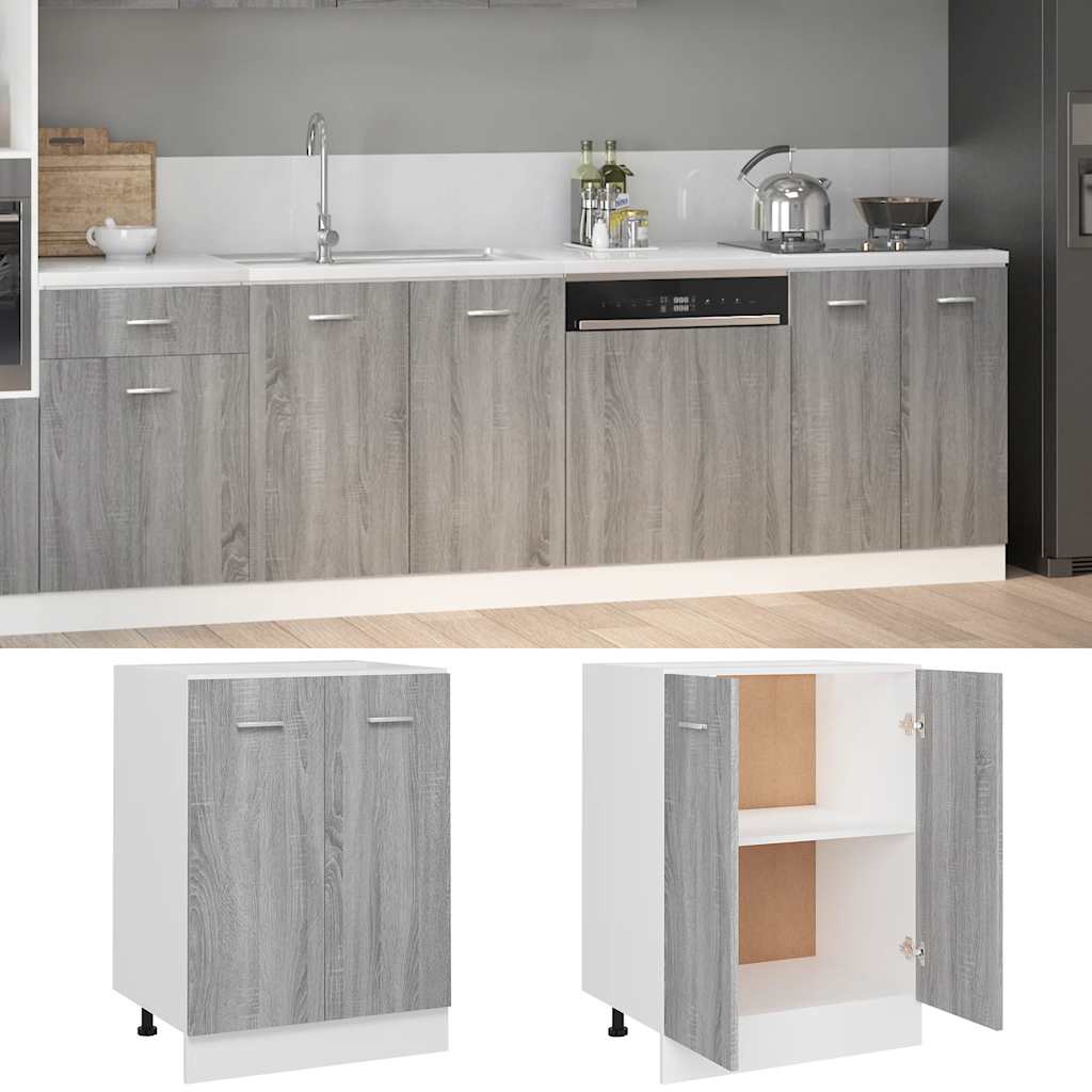 Mobiletto “Lyon” Grigio Sonoma 60x46x81,5 cm | homemem39