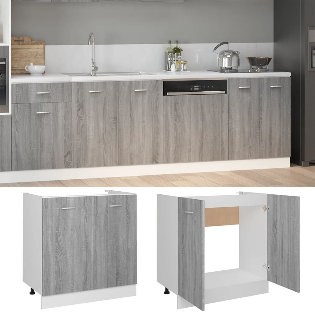 Mobiletto “Lyon” Grigio Sonoma 80x46x81,5 cm