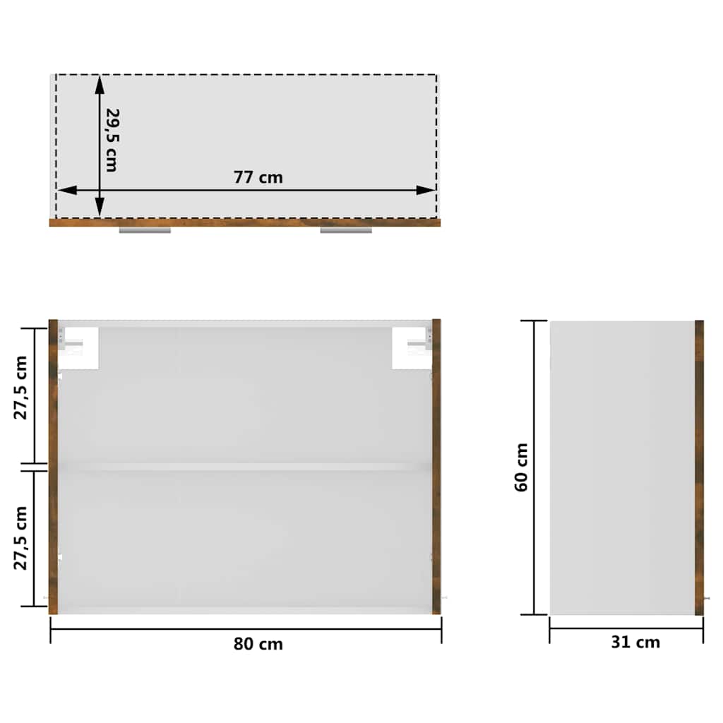 Mobile Pensile “Lyon” Rovere Fumo 80x31x60 cm