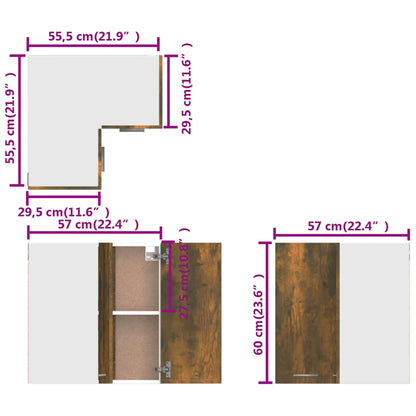 Mobile Pensile Angolo “Lyon” Rovere Fumo 57x57x60 cm