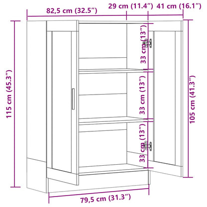 Mobile Vetrina Rovere Fumo 82,5x30,5x115cm in Legno Multistrato | homemem39