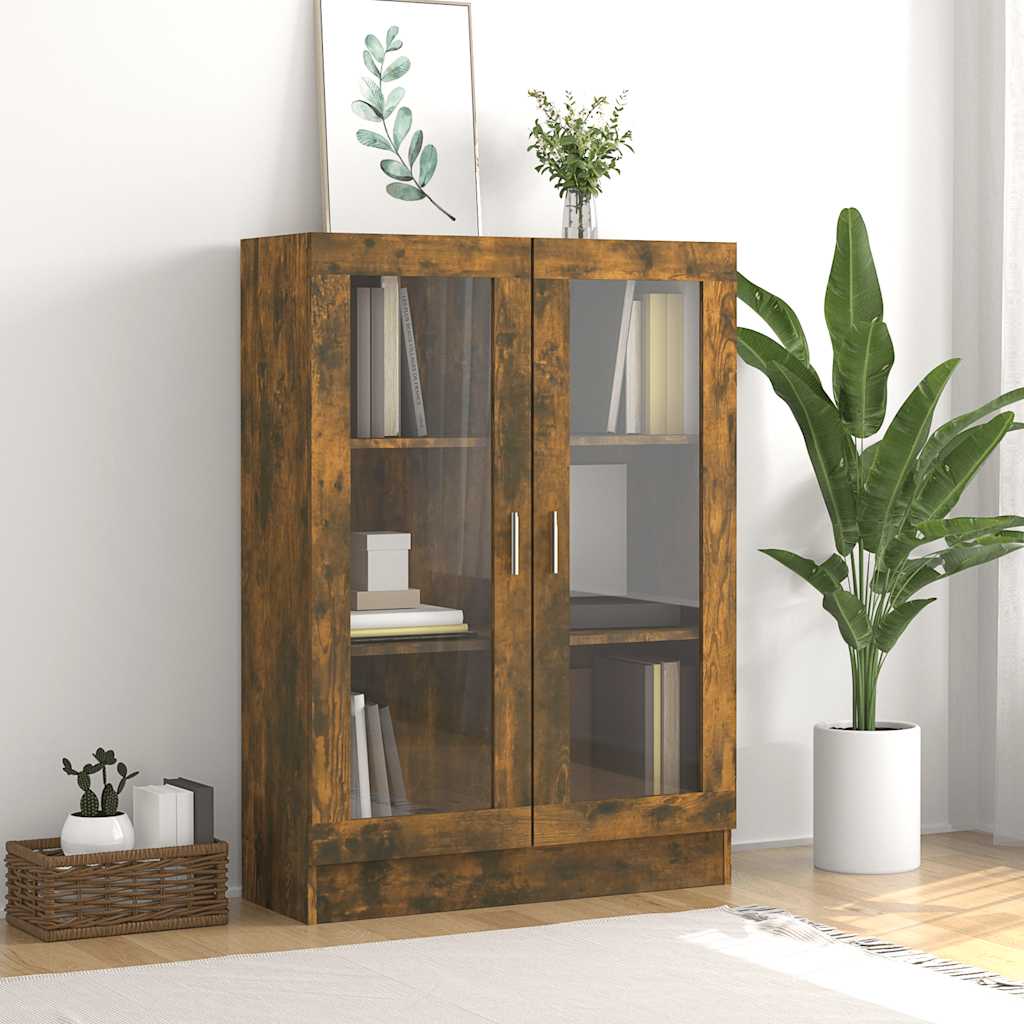Mobile Vetrina Rovere Fumo 82,5x30,5x115cm in Legno Multistrato | homemem39