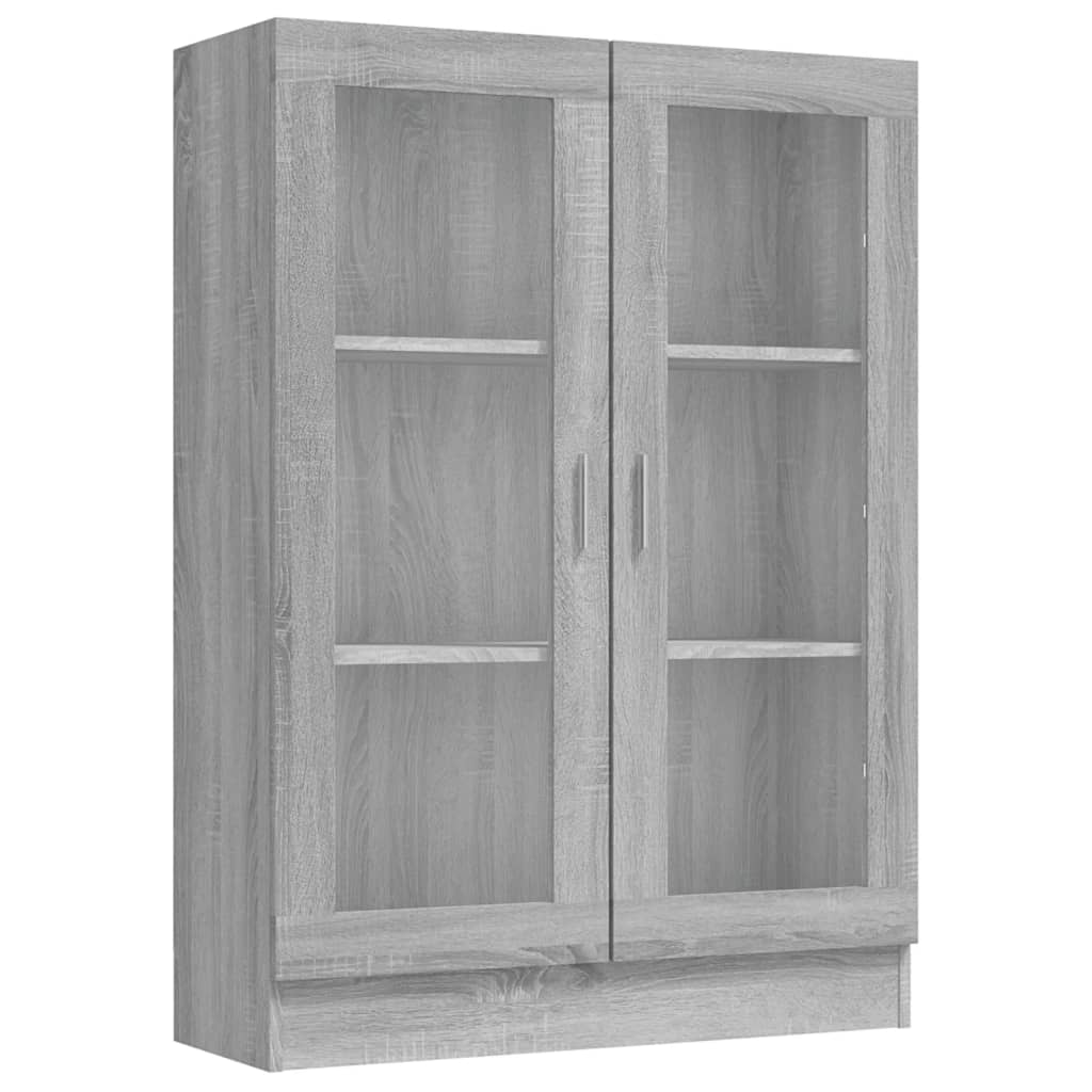 Mobile Vetrina Grigio Sonoma 82,5x30,5x115 cm Legno Multistrato