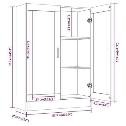 Mobile Vetrina Grigio Sonoma 82,5x30,5x115 cm Legno Multistrato