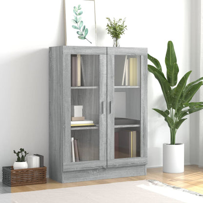 Mobile Vetrina Grigio Sonoma 82,5x30,5x115 cm Legno Multistrato