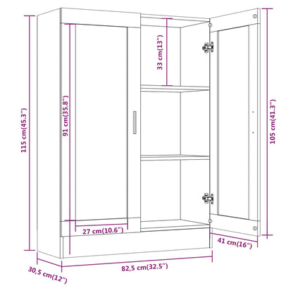 Mobile Vetrina Rovere Marrone 82,5x30,5x115cm Legno Multistrato