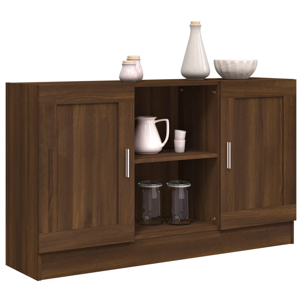 Credenza Rovere Marrone 120x30,5x70 cm in Legno Multistrato - homemem39
