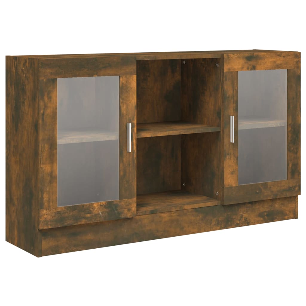 Mobile Vetrina Rovere Fumo 120x30,5x70 cm in Legno Multistrato - homemem39
