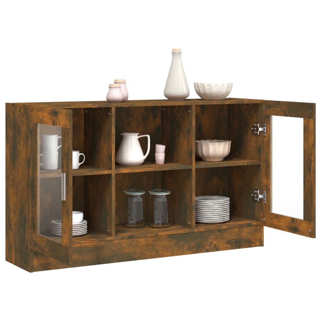 Mobile Vetrina Rovere Fumo 120x30,5x70 cm in Legno Multistrato - homemem39