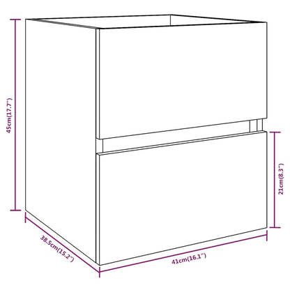 Mobile Lavabo Rovere Fumo 41x38,5x45 cm in Legno Multistrato | homemem39