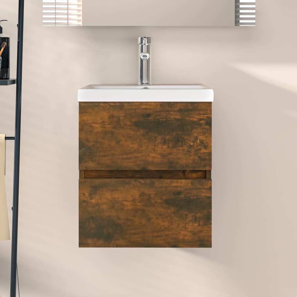 Mobile Lavabo Rovere Fumo 41x38,5x45 cm in Legno Multistrato | homemem39