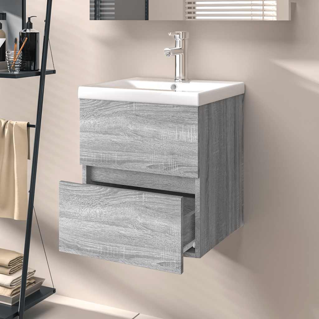 Mobile Lavabo Grigio Sonoma 41x38,5x45 cm in Legno Multistrato | homemem39