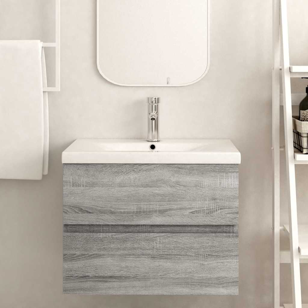 Mobile Lavabo Grigio Sonoma 60x38,5x45 cm in Legno Multistrato | homemem39