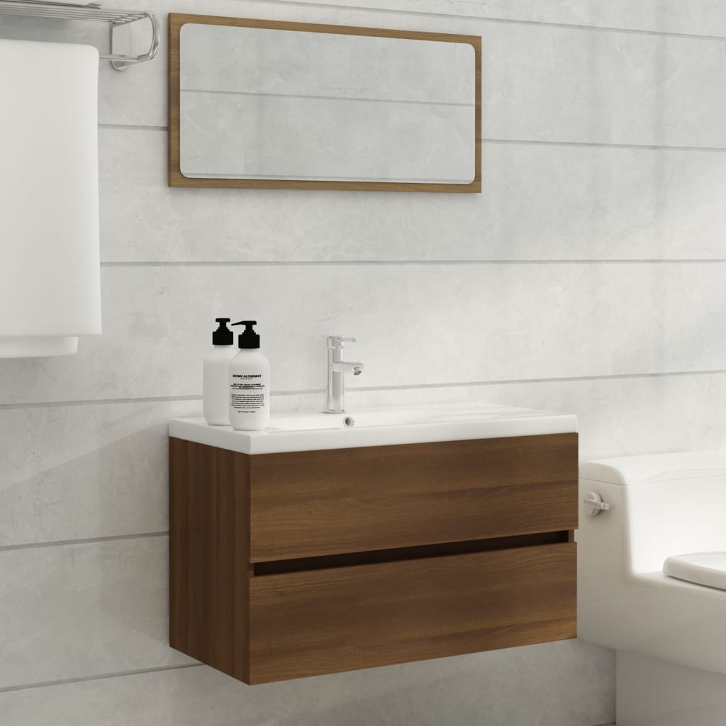 Mobile Lavabo Rovere Marrone 80x38,5x45 cm Legno Multistrato - homemem39