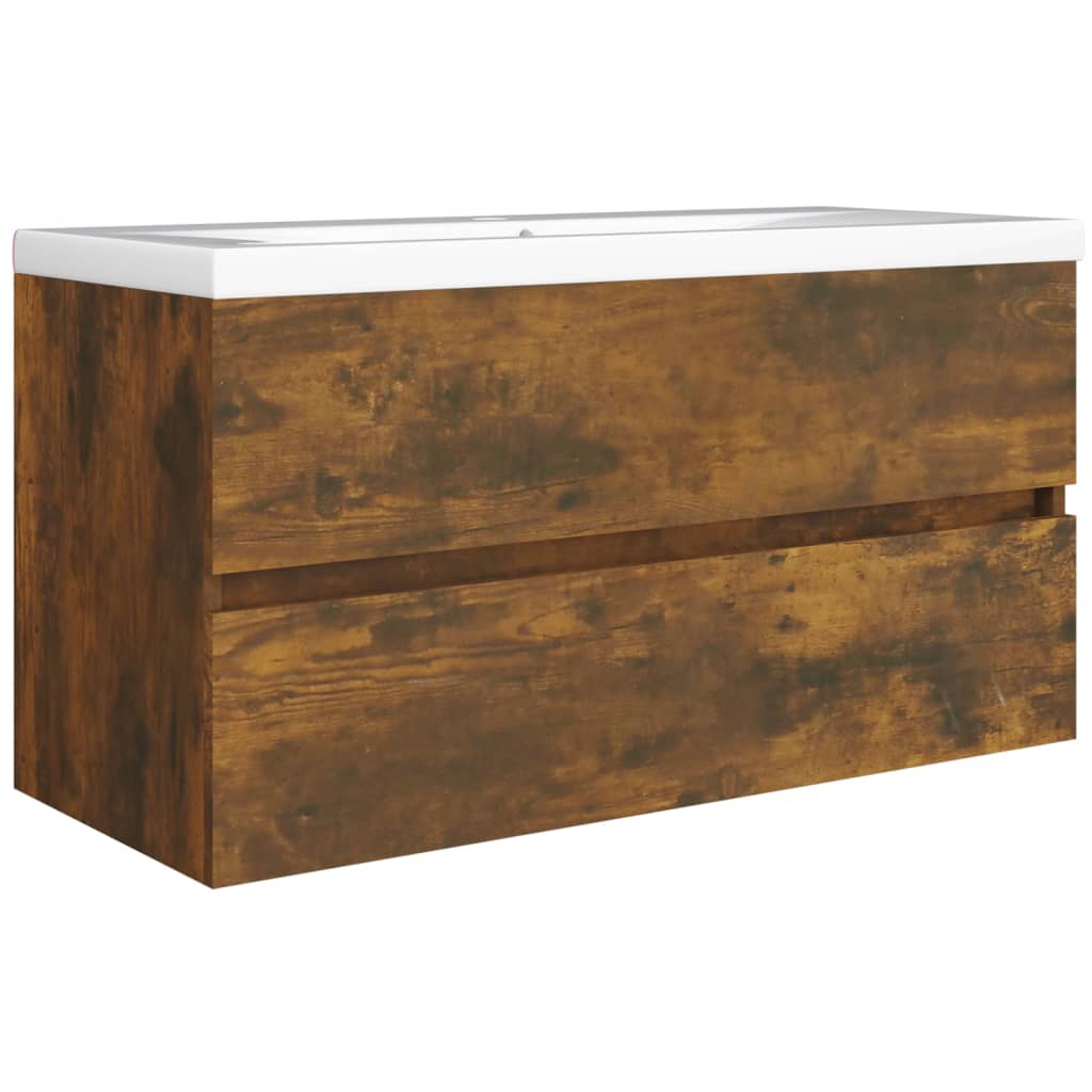 Mobile Sottolavabo Rovere Fumo 90x38,5x45 cm Legno Multistrato | homemem39
