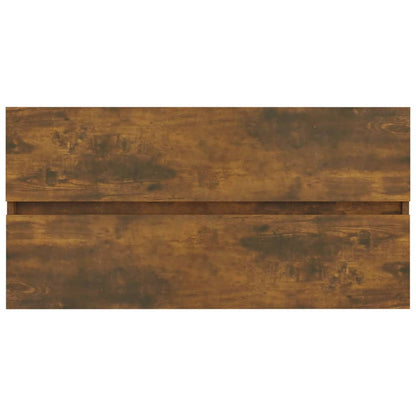 Mobile Sottolavabo Rovere Fumo 90x38,5x45 cm Legno Multistrato | homemem39