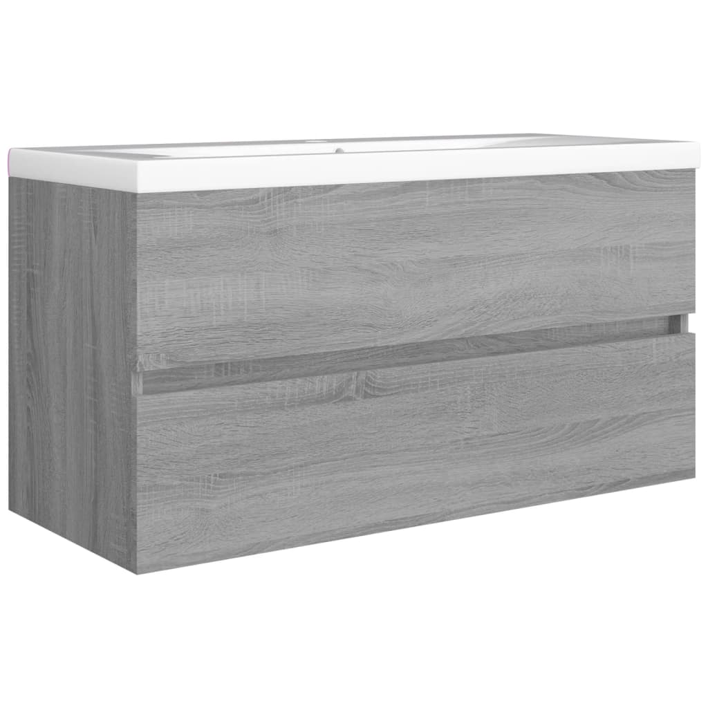 Mobile Sottolavabo Grigio Sonoma 90x38,5x45cm Legno Multistrato | homemem39
