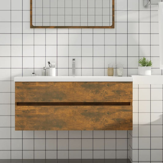 Mobile Lavabo Rovere Fumo 100x38,5x45 cm Legno Multistrato | homemem39