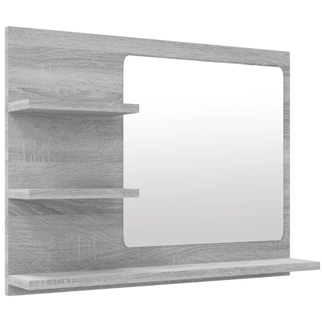 Specchio da Bagno Grigio Sonoma 60x10,5x45 cm Legno Multistrato | homemem39