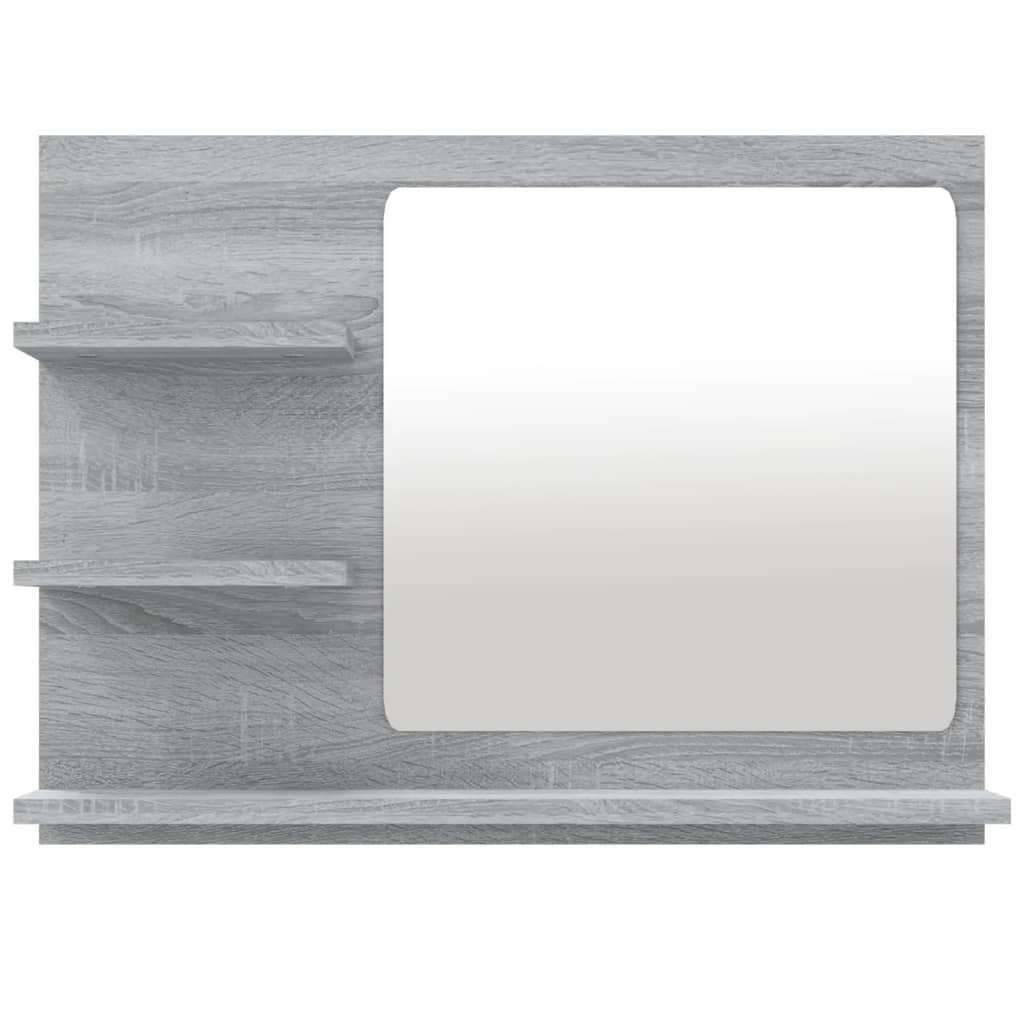 Specchio da Bagno Grigio Sonoma 60x10,5x45 cm Legno Multistrato | homemem39