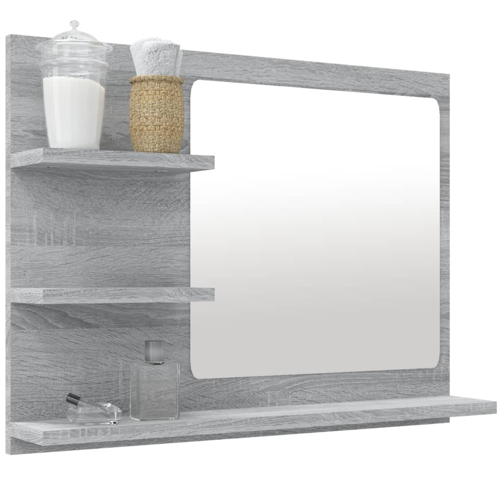 Specchio da Bagno Grigio Sonoma 60x10,5x45 cm Legno Multistrato | homemem39