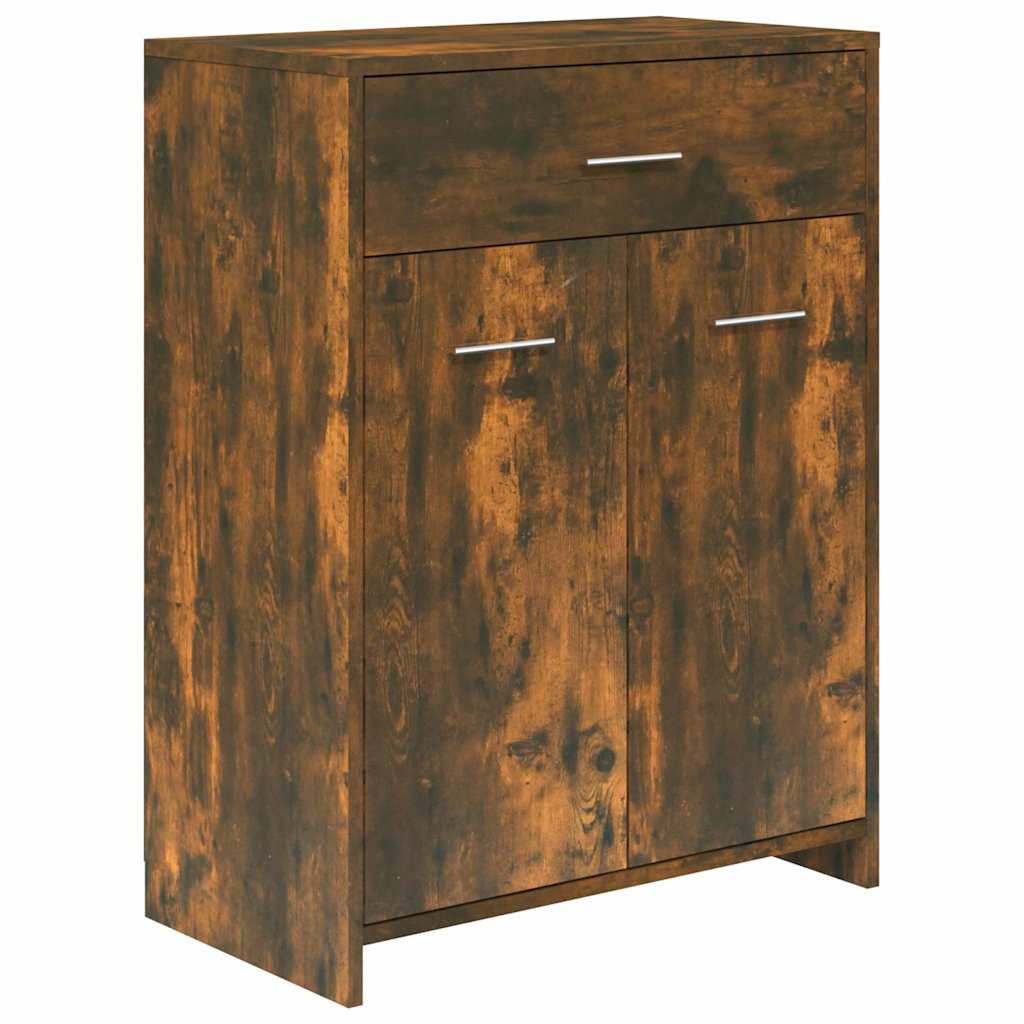 Armadietto Bagno Rovere Fumo 60x33x80 cm Legno tecnico