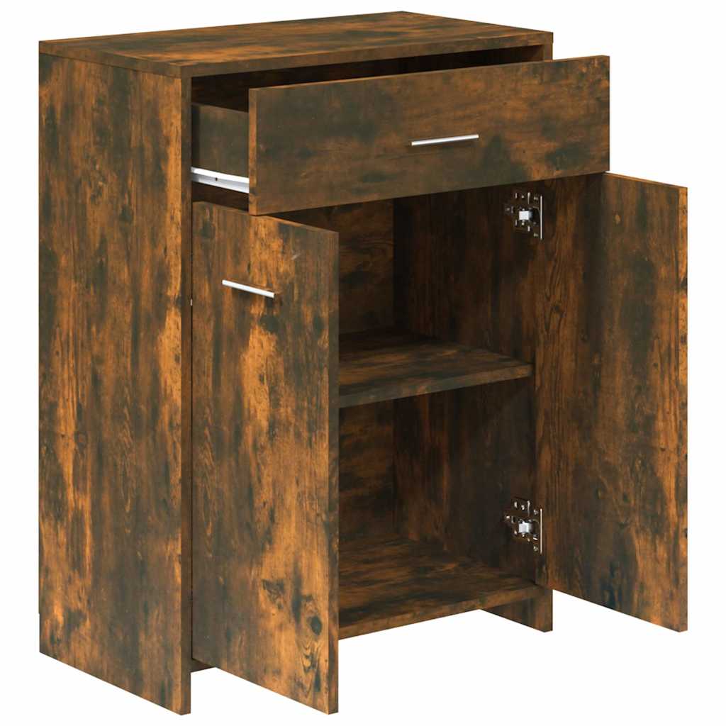 Armadietto Bagno Rovere Fumo 60x33x80 cm Legno tecnico