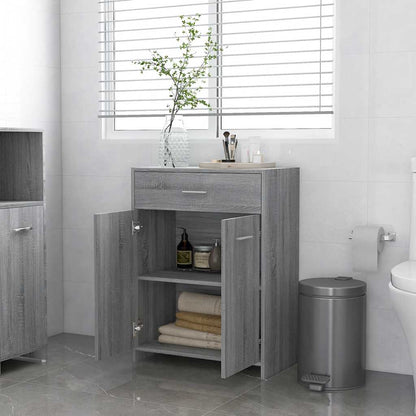 Armadietto Bagno Grigio Sonoma 60x33x80 cm in Legno tecnico