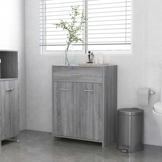 Armadietto Bagno Grigio Sonoma 60x33x80 cm in Legno tecnico | homemem39