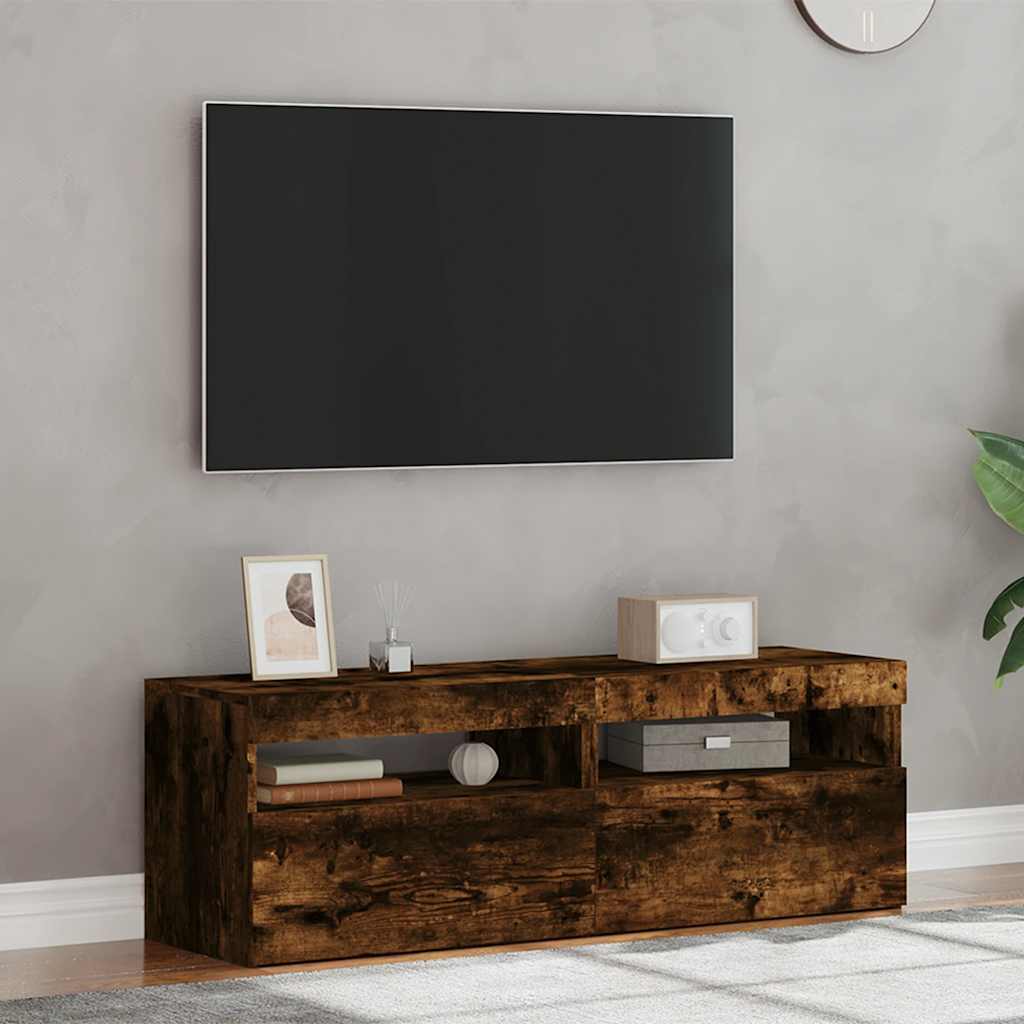 Mobili Porta TV con Luci LED 2 pz Rovere Fumo 60x35x40 cm - homemem39