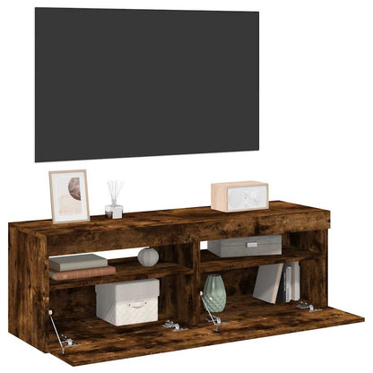 Mobili Porta TV con Luci LED 2 pz Rovere Fumo 60x35x40 cm - homemem39
