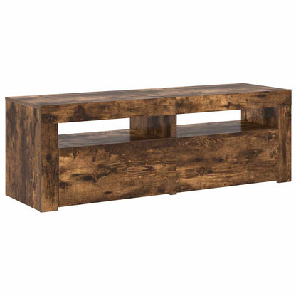 Mobile Porta TV con Luci LED Rovere Fumo 120x35x40 cm