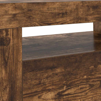 Mobile Porta TV con Luci LED Rovere Fumo 120x35x40 cm