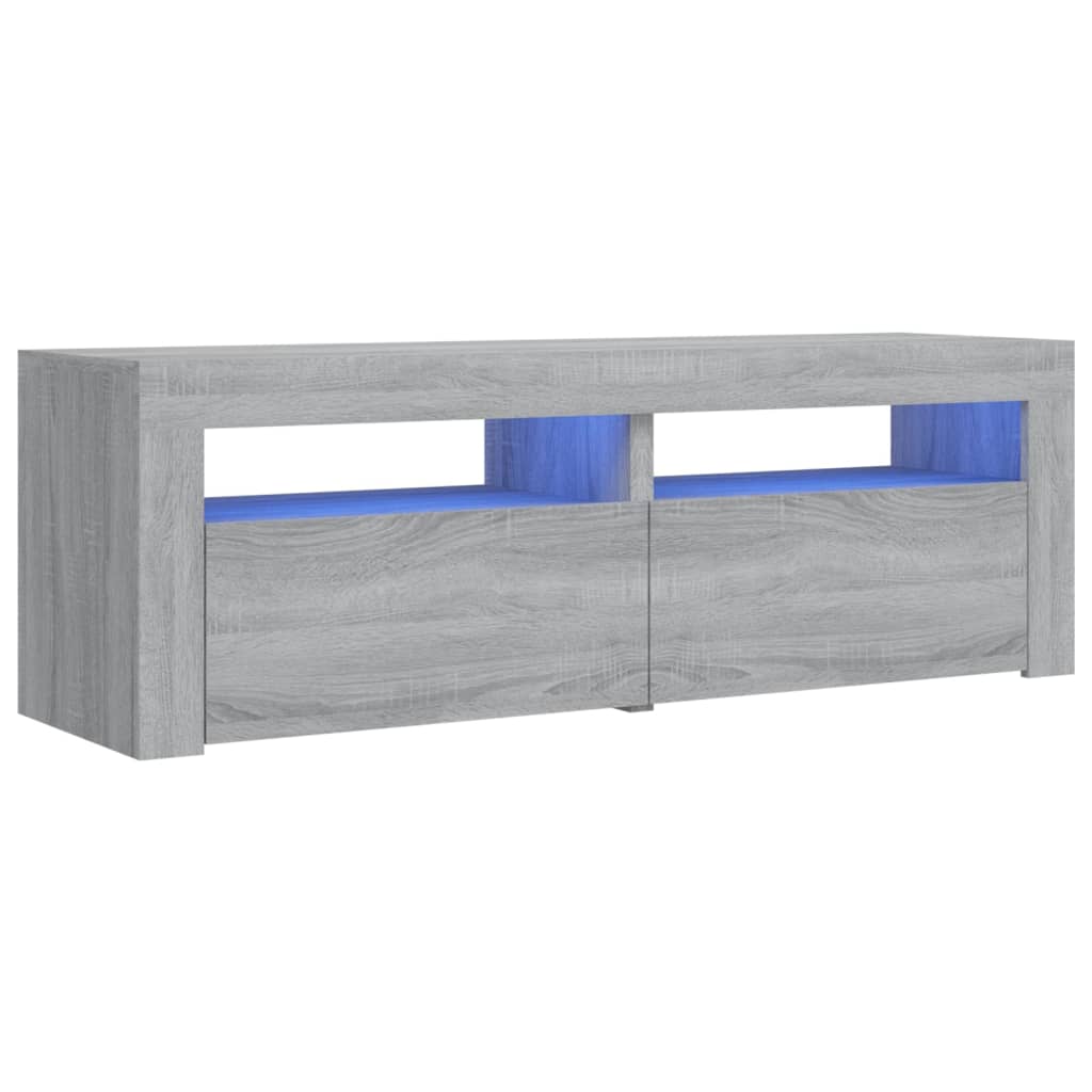 TV Cabinet with Sonoma Gray LED Lights 120x35x40 cmcm