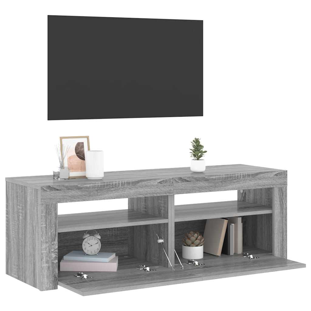 Mobile Porta TV con Luci LED Grigio Sonoma 120x35x40 cmcm - homemem39