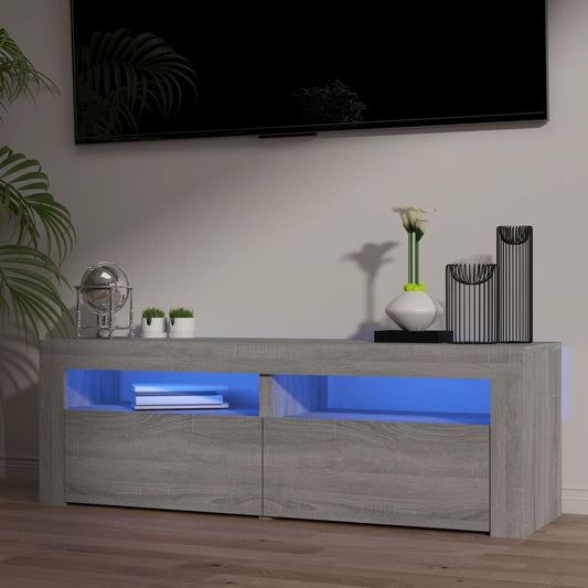 TV Cabinet with Sonoma Gray LED Lights 120x35x40 cmcm