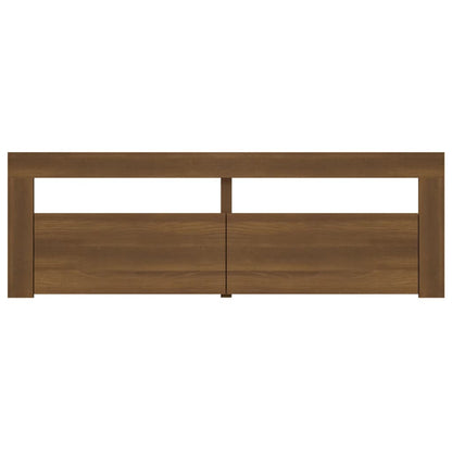 TV Cabinet with LED Lights Brown Oak 120x35x40 cm