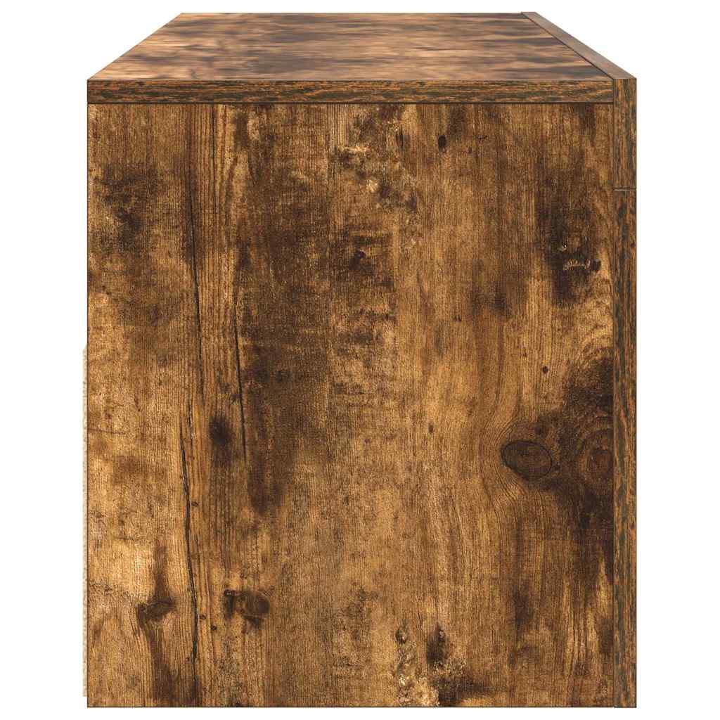 Mobile Porta TV con Luci LED Rovere Fumo 120x35x40 cm - homemem39