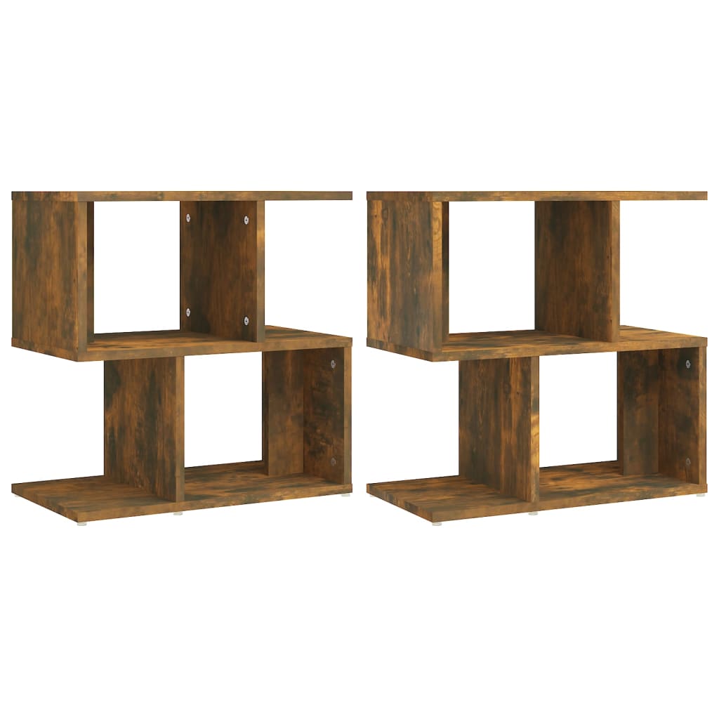 Comodini Rovere Fumo 2pz 50x30x51,5 cm in Legno Multistrato - homemem39