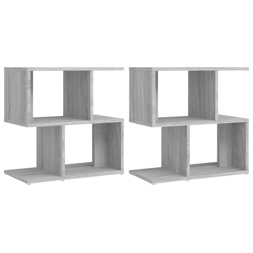Comodini Grigio Sonoma 2pz 50x30x51,5 cm in Legno Multistrato - homemem39