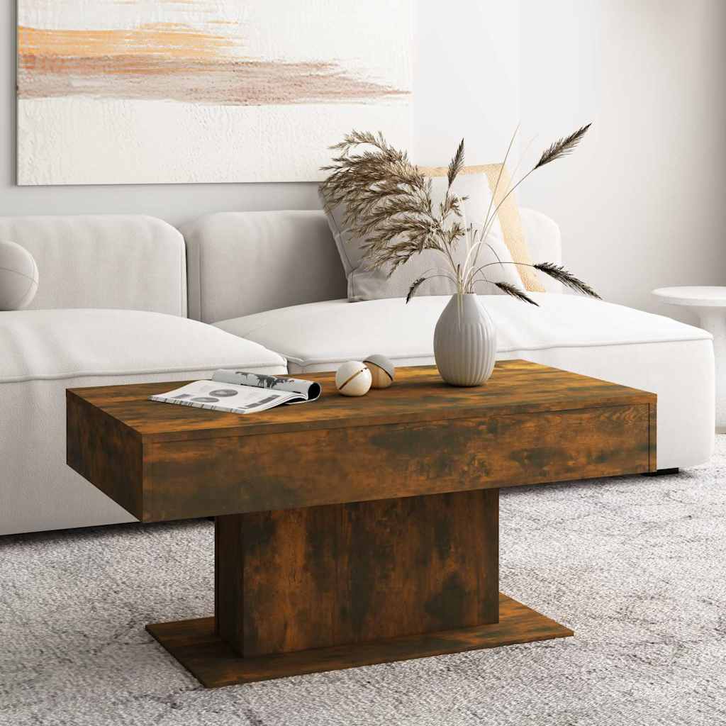 Tavolino da Salotto Rovere Fumo 96x50x45cm in Legno Multistrato